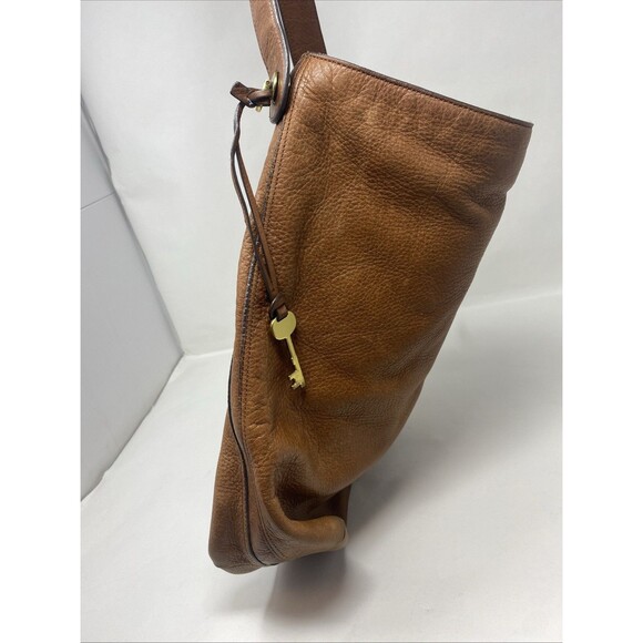 Fossil Maya Hobo Brown Leather Bag Shoulder Purse Cowhide Leather - Picture 4 of 9